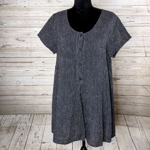 Flax Lagenlook Half Button Linen Dress